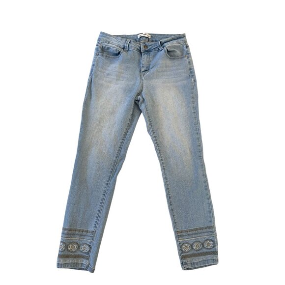 ARTISAN NY Embroidered Light Wash Ankle Jeans Size US 10 - Picture 5 of 9